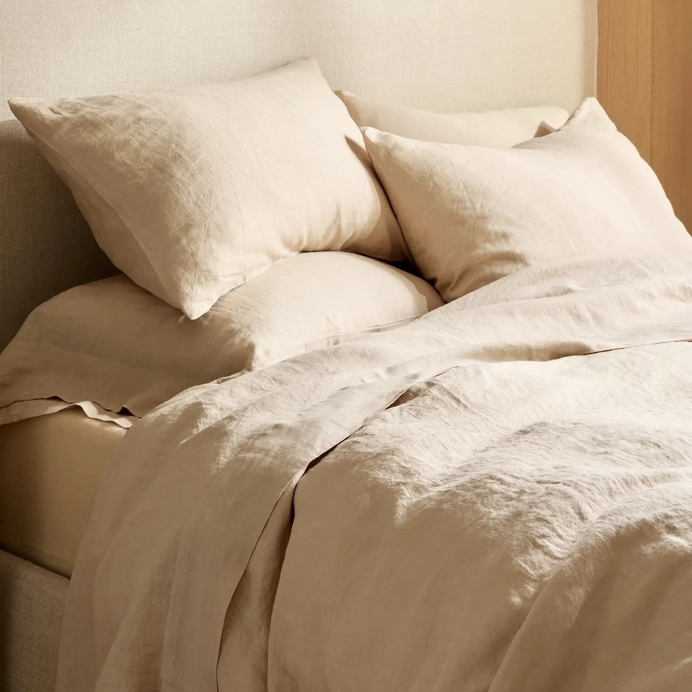 NWOT QUINCE European Linen Duvet Cover Set -  Oat - King/Cal King - Picture 4 of 7